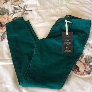 The Limited Denim Green Skinny Jeans
